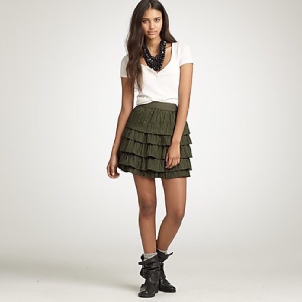 J. Crew • Crinkled Tier Mini Skirt Size 00